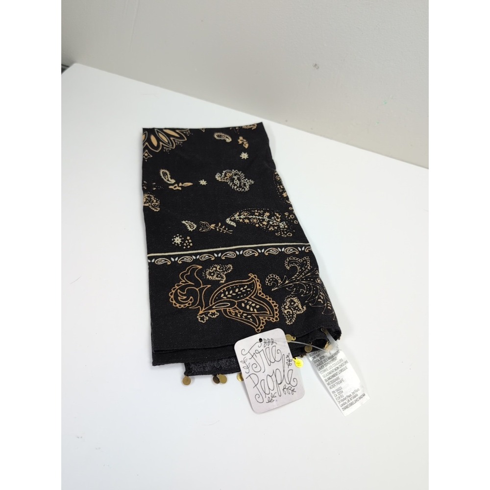 Free People FP Black & Brown Bandana Scarf NWT MSRP $38